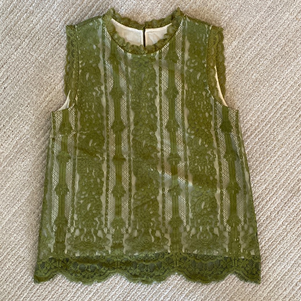 Sundance lace overlay sleeveless top / size M